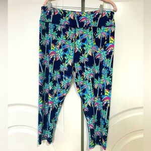Lulu-B XL UPF 50+ leggings with palm tree pattern